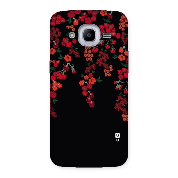 Red Floral Pattern Back Case for Samsung Galaxy J2 2016